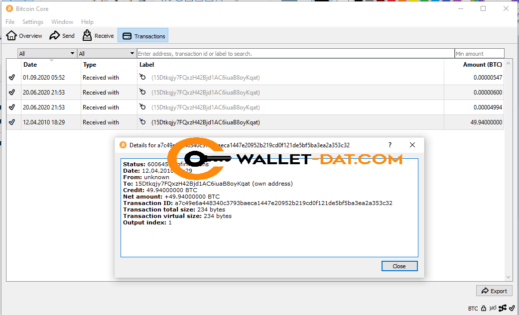 Wallet dat чем открыть