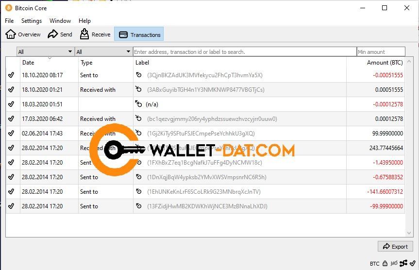 bitcoin wallet dat format