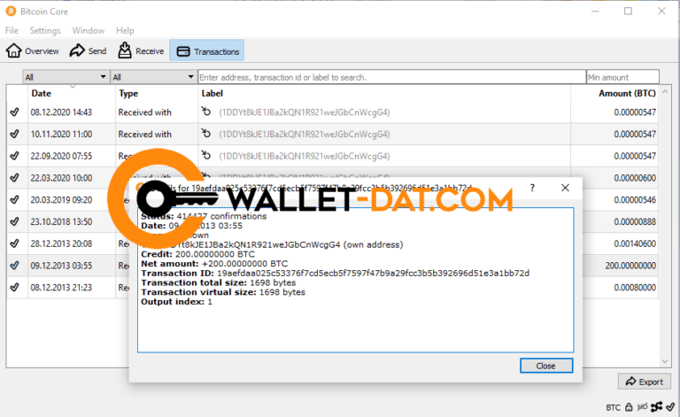 Wallet dat чем открыть